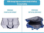 VENO 2 Pack Moving Bags and Large Christmas Storage Bins with lids. Alternative to Moving Boxes, Packing Supplies for College. Extra Large Heavy Duty Totes for Packaging (Clear, 2 Pack)