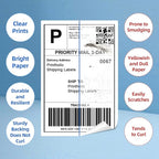 4" x 6" Shipping Labels Compatible with Dymo 1744907 Thermal Postage Labels, Ultra Strong Adhesive & Perforated, Compatible with Dymo 4XL & Zebra Desktop Printers [16 Rolls/3520 Labels]