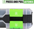 Generic Tool Box with Transparent Lid, Double Side 34-Compartments Organizer Box with Removable Dividers for Hardware, Screws, Bolts, Nails, Beads, Jewelry and Fishing Accessories, Green, 4 Packs