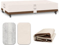 Heavy Duty Patio Furniture Covers Waterproof, 600D Outdoor Furniture Cover Waterproof for Sectional Sofa Couch, Outdoor Dining Table and Chair Set Covers 138''L x 102''W x 32''H, Beige Brown