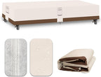 Heavy Duty Patio Furniture Covers Waterproof, 600D Outdoor Furniture Cover Waterproof for Sectional Sofa Couch, Outdoor Dining Table and Chair Set Covers 138''L x 102''W x 32''H, Beige Brown