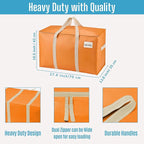 VENO 8 Pack Moving Bags, Heavy Duty, Moving Boxes Alternative, Packing Storage Supplies, Dorm Room Essentials with Zipper for Clothes, Extra Large Packaging Totes (Seasonal Autumn Orange, 8 Pack)