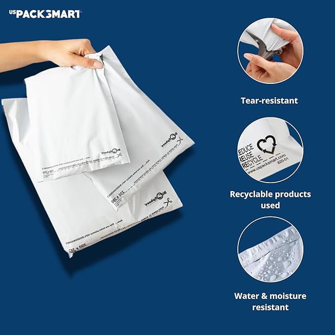 Black Plastic Poly Mailers 9"x12" | Shipping Bags for Clothing, Books & Accessories | Durable Shipping Envelopes | Waterproof and Tear-Proof with Strong Self-sealing Adhesive | 100-Pack