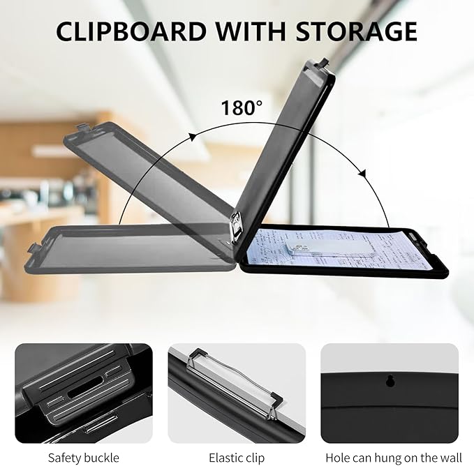 A4 Clipboards,Heavy Duty Waterproof Nursing Plastic Folder Clipboard with Storage Clip Boards,File Folder Storage Box Clipboard Case for Teacher,Doctor,Offices,Paw Prints