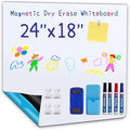 Whiteboard Adhesive Contact Paper, 24×18" in Magnetic Whiteboard Roll, Dry Erase Board for Wall. Ideal for Schools, Offices, and Homes. Includes Markers and Dry-Erase Board.