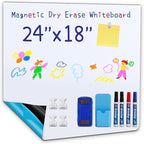 Whiteboard Adhesive Contact Paper, 24×18" in Magnetic Whiteboard Roll, Dry Erase Board for Wall. Ideal for Schools, Offices, and Homes. Includes Markers and Dry-Erase Board.