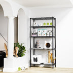 1250 lbs 5 Tier Shelf Metal Storage Shelves Shelving Wire Rack Heavy Duty Closet Organizers for Garage Kitchen Bathroom Laundry Black 15.7" D x 33.5" W x 68.5" H