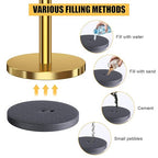 kaiyomi 4Pcs Stanchions with Red Velvet Ropes Set, 5 Feet Velvet Ropes and Posts Poles for Red Carpet Party Decoration and 360° Photo Booth (Golden)