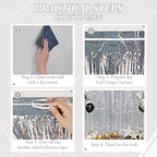 3 Pack Foil Fringe Backdrop - Laser Silver Shiny Tinsel Curtains for Party Decoration/Photo Booth Props - 3.3x8.2 FT Metallic Foil Backdrop for Birthday, Wedding, Graduation, Christmas.