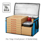 Bodaon Large 3-Pack Insulated Food Delivery Bag, XXXL Pizza Cooler Bags, Rideshare Delivery Bag, Thermal Cold/Hot Styrofoam Carrier for Travel/Shopping/Catering/Car, Warmer/Frozen