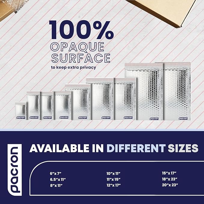 100-Pack Insulated Silver Thermal Bubble Mailers 10 x 11 - Waterproof Metallic Foil Self-Sealing Padded Envelopes for Cold Shipping, Perishables, Food, Cosmetics, Pharmaceuticals