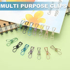 PATIKIL 50Pcs Paper Office Binder Clips, 1.26" Small Metal Wire Hollow Out Paper Clamps Long Tail Binder Clips for Photo Clothes Hanging Office Home Kitchen Food Package, Purple