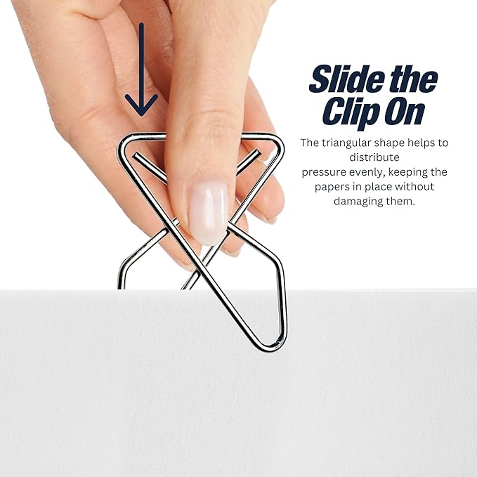 Versatile Butterfly Paper Clips | 1.4mm Thick | 1 x 1.5 Inch | 2-Pack (100 Total) | Rust-Resistant Metal Craft Clips | Office Document Holders | Sewing & DIY Organizer