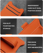 Sunglasses Holder for Car Visor, Magnetic Leather Glasses Eyeglass Clip, With Ticket and Pen Clip (Grey)