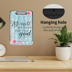 Clipboard with Storage High Capacity Plastic Nursing Clipboards with Pen Holder File Folder Storage Box Clipboard with Heavy Duty Clips for Teacher,Doctor,Offices-Psalm 46-10 Be Still