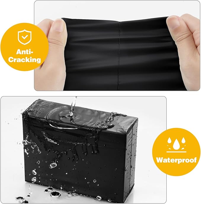 Famagic 200pcs Poly Mailers 12x15.5 Inch Shipping Bags Black Shipping Envelopes Self Seal Mailers Bags Waterproof and Tear-Proof Packaging Bags