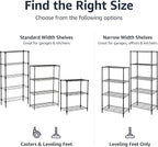 Amazon Basics 3-Shelf Adjustable Heavy Duty Steel Wire Rack Storage Shelving Organizer for Kitchen, Garage, 23.2" L x 13.4" W x 30" H, Black