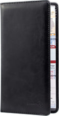 CANOPUS Car Registration and Insurance Holder, PU Leather Card Holder, Vehicle Glove Box Organizer for Auto, SUV, Truck, Black