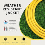 EP 50 Ft Outdoor Extension Cord, 12/3 SJTW Heavy Duty Extension Cable with 3 Prong Grounded Plug, 15 AMP Power Cord for Lawn, Garden, Appliances, Yellow