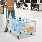 4-in-1 Platform Truck Cart, Foldable Hand Truck with Cage, Heavy Duty Platform Truck Cart with Casters for Laundry/Groceries/Garage/Warehouse, 2200 lbs Capacity