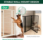 FXW Dog Gate Extra Wide Designed for Indoor Use, Adjustable Width Up to 165-inch Wide (45" H 6 Wire Panels for Large Dogs), White