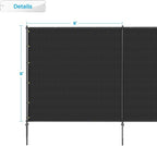 Patio 5' x 92' Outdoor Privacy Screen Freestanding Temporary Fence Panels Net Cover with Metal Poles for Outside Backyard Pool Garden Air Conditioner Fencing, Black