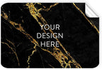 100 Custom Vinyl Stickers - Upload Your own Image, Text, Design, Logo - Personalized Logo Labels for Handmade, Packaging, Bottle, Jars, Candle, Brand Stickers (Black Gold Marble, 4x2)