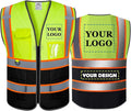 BeautyWill Custom Mesh Safety Vest Customized Logo Class2 High Visibility Reflective Vest with Pockets Construction workwear（Yellow Black，S ）