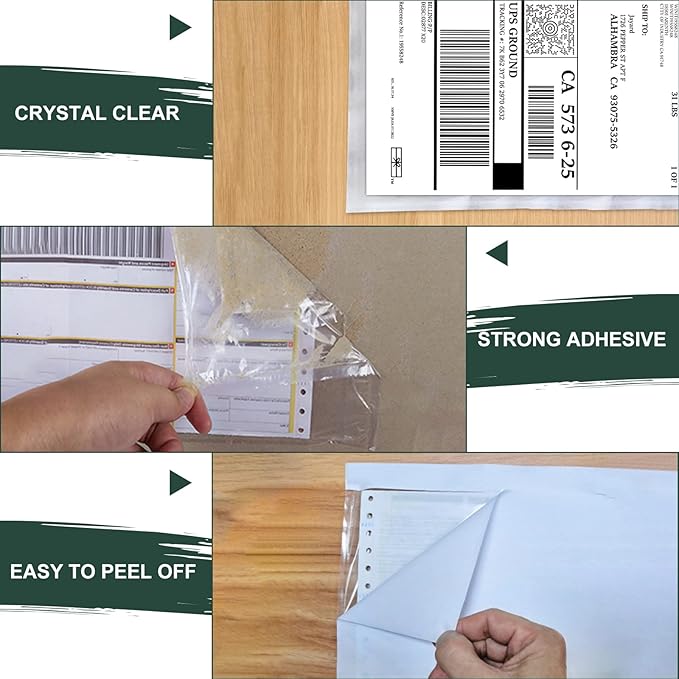 Packing List Pouches, Shipping Label Envelopes Clear Adhesive Top Loading Packing List (6" x 9" - 200 Pcs)