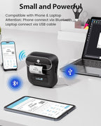 Phomemo Label Maker,M220 Label Printer,3 Inch Bluetooth Thermal Label Maker Machine with 6000+ Icons,700+ Templates,400+ Fonts,for Kids School Items,Small Business,Large Sticker