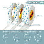 Made of 3M Double Sided Foam Tape 1'' x 16.5Ft 2 Pack, Heavy Duty PE Foam Tape Strips for Crafts Picture Hanging Poster Alarm Sensor Arts DIY Home Deco