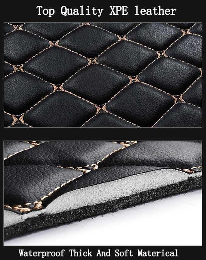 Custom Trunk Cargo Liner Floor Mats for Mercedes GLE Coupe 2015-2019- Largest Coverage, Heavy Duty All Weather Black w/Gold Stitching