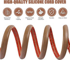 Floor Cord Cover Cable Cavity Self Adhesive Cord Hider Floor 10FT Floor Cable Management Power Cord Protector Floor Electric Cord Covers for Offices, Gym, Exhibitions (Misty Brown Wood, 1.18" x 10')