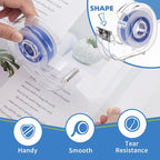 24 Pcs Transparent Tape with Dispenser, 0.7 x 1000 in Blue Core Clear Tape Rolls Bulk, Office Tape Refills for Desk, Craft, and Gift Wrapping