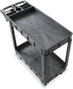 Dryser Utility Cart with Wheels, 40" x 17" Heavy Duty 550 lb. Capacity with Shelves - 2 Tier Rolling Cart with Two 5" Swivel Casters for Warehouse, Garage, Cleaning
