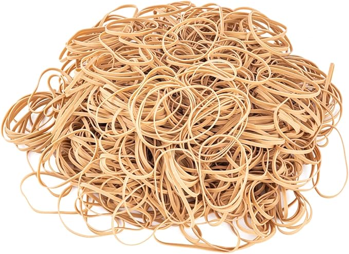 Rubber Bands Size 33, Bulk Pack of 5lb (3,000) Tan Rubber Bands, 3.5"x1/8", Made In USA