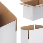 FARRAY Shipping Boxes 6x4x4 inches (Inner Size), 30 Pack Sturdy Kraft Corrugated Small Cardboard Boxes for Mailing Packing, White