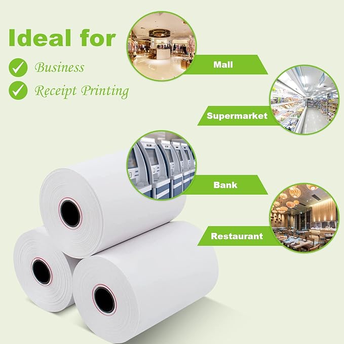 MFLABEL 2 1/4" x 50' Thermal Papers Cash Register POS Receipt Paper Credit Card Paper 400 Rolls