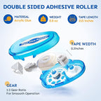 12 Pack Double Sided Tape Roller, 8mm x 315 Inch Permanent Adhesive Scrapbook Tape Dispenser Runner, Glue Tape Roller for Scrapbooking, Crafts and Arts Projects, Photo-Safe, Smooth & Clean
