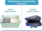 VENO 6 Pack Moving Bags and Large Christmas Decoration Storage Bins with lids. Alternative to Moving Boxes, Packing Supplies for College. Heavy Duty Totes (Shiny Light Green, 6 Pack)