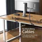 Delamu 62.8in Under Desk Cable Management, Safe Tidy Cable Management Under Desks for Home Office, 4 Pack Cord Organizer for Desk, Wire Organizer Kit, Beige