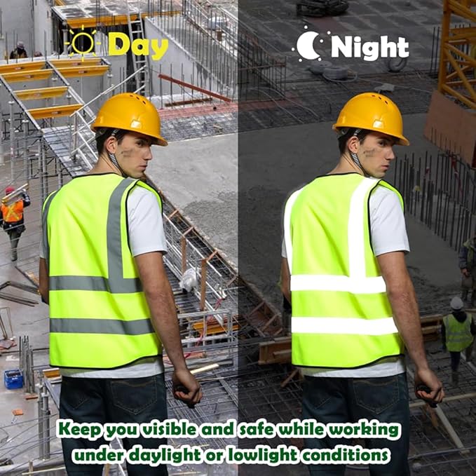 BeautyWill Custom Logo Safety Vest Class2 High Visibility Reflective Vest Breathable Construction Vest