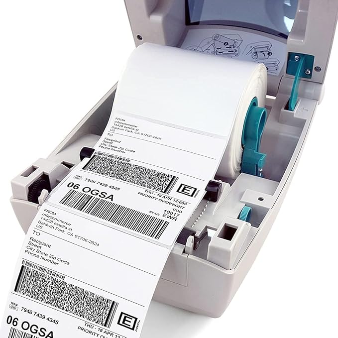 [15000Labels] 4"x6" Shipping Label 60 Rolls, 4-x-6-inch Thermal Label Paper, Compatible with Zebra 2844 Brother Rollo Direct Thermal Printer
