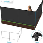 Patio 5' x 129' Outdoor Privacy Screen Freestanding Temporary Fence Panels Net Cover with Metal Poles for Outside Backyard Pool Garden Air Conditioner Fencing, Black