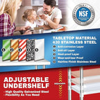 DuraSteel 24x60 NSF Stainless Steel Cart Work Table - Heavy Duty Rolling Food Prep Table Countertop Island - Metal Utility Cart on Wheels Caster, Grill Stand Storage Outdoor Kitchen Tables Bar Top