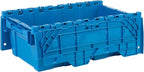 Hudson Exchange 19.6 x 11.6 x 7.3” (3.7 Gallon, 5 Pack) Storage Tote Distribution Container with Hinged Attached Lid, Blue