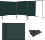 Patio 6' x 150' Outdoor Privacy Screen Freestanding Temporary Fence Panels Net Cover with Metal Poles for Outside Backyard Pool Garden Air Conditioner Fencing, Green