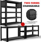 SILVEL 48.2" W Garage Shelving, 5000LBS Heavy Duty Metal Shelving, 2025 Solid Storage Shelves with 2 Side Pegboards, Industrial 5 Tier Shelves for Basement Pantry Warehouse Supermarket, 3 Pack