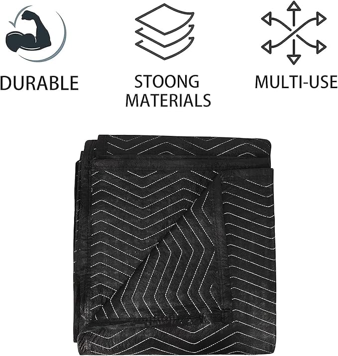 Moving Blanket 40x 72" Moving Pads for Furniture Protection Quilted Packing Shipping Blankets for Furniture Moving Supplies (3 Pack)