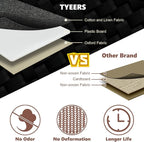TYEERS Extra Large Collapsible Storage Bins with Lids and Compartments, Washable, Fabric Storage Boxes, 21.7x13x11.8 inches, 3 Pack, Black